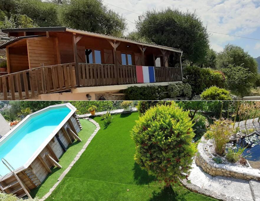 Le Chalet De La Pierreraie Cote D'Azur Piscine Terrasse Et Vue Mer Drap Εξωτερικό φωτογραφία