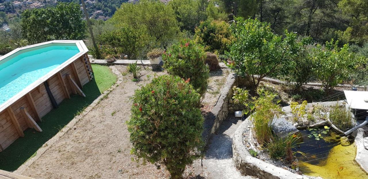 Le Chalet De La Pierreraie Cote D'Azur Piscine Terrasse Et Vue Mer Drap Εξωτερικό φωτογραφία