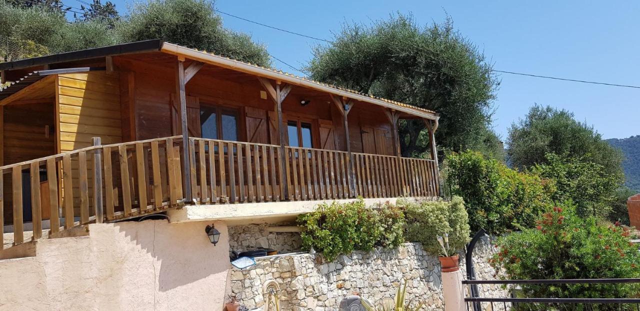 Le Chalet De La Pierreraie Cote D'Azur Piscine Terrasse Et Vue Mer Drap Εξωτερικό φωτογραφία